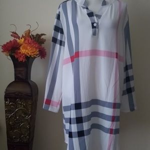 Amaryllis plaid top XL